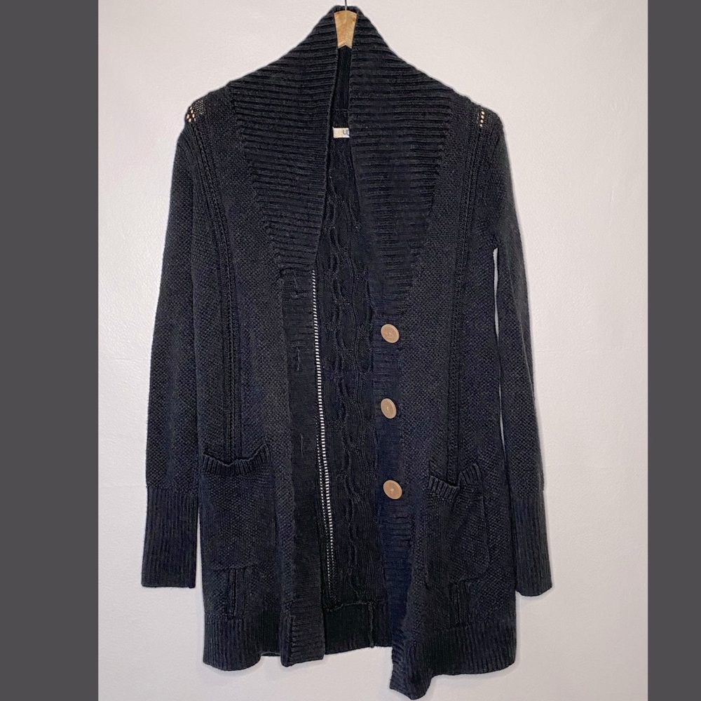 Charcoal Gray Ugg Cable Knit Duster Cardigan XS/S